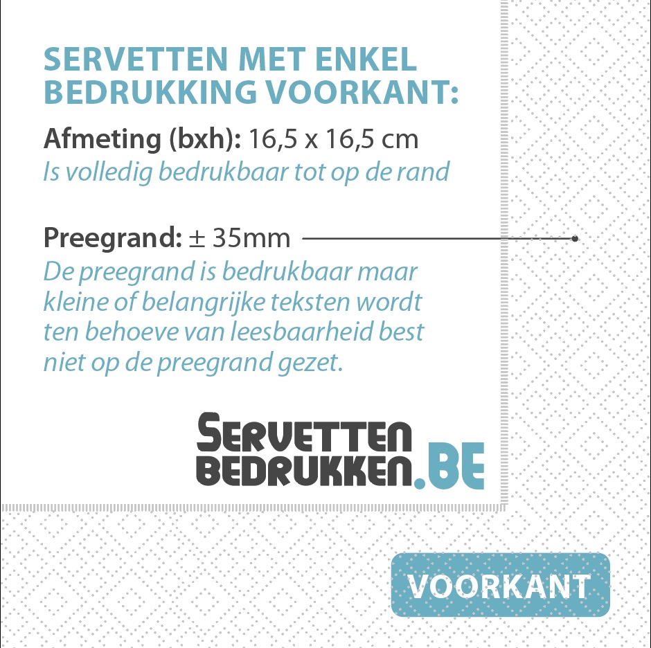 Servetten bedrukken met logo op voorkant